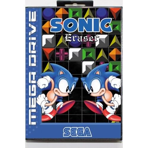 Sonic Eraser 16bit MD Game Card For Sega Mega Drive/ Genesis with Retail Box