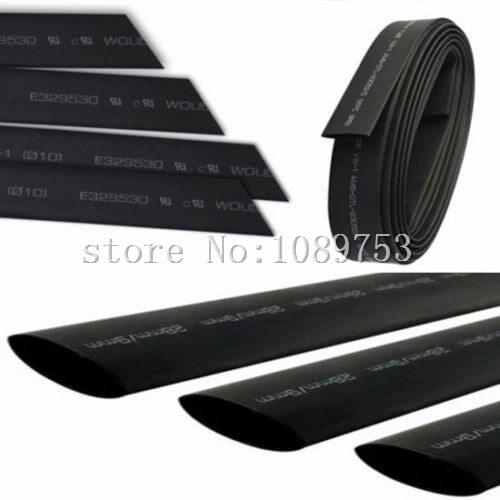 10 METER/LOT 2:1 Black Color 2mm 3mm 4mm 5mm 6mm Heat Shrink Tubing Tube