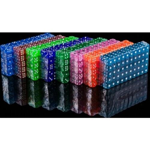 100/set foreign trade sales transparent color acrylic dice dice 14mm