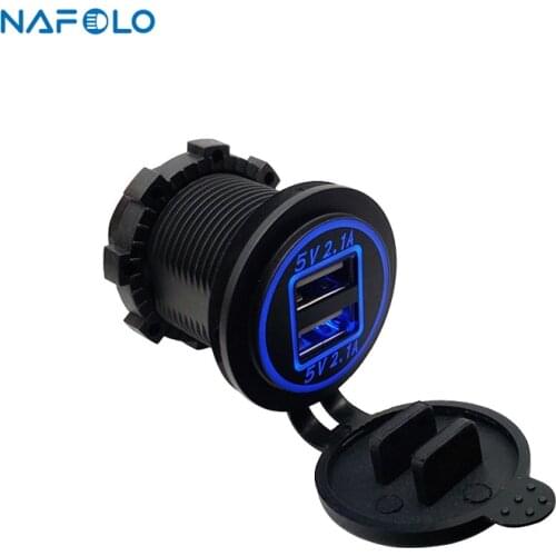 12V Dual USB Car Charger Socket Plug Outlet For Auto Boat Waterproof Mobile Phone Charging Power Adapter