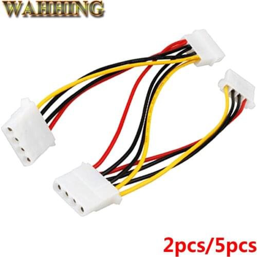 2/5x 4 Pin Molex Male to 3 port 4Pin Molex IDE Female Power Supply Splitter Adapter Cable Computer Power Cable Connector HY1264