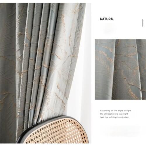 2021 New Modern Simple Curtains High-precision Embossed Jacquard Blackout Curtain for Bedroom Living Room Curtain Customized