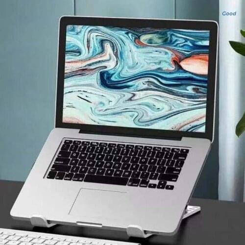 Aluminium Laptop Holder Riser Computer Stand White Black Adjustable 6 Levels