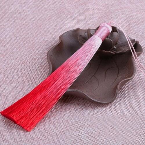 Tassel Keychains Car Hanging Gradient Nylon Fringe Keychain Chinese Style Bag Lobster Buckle Chain Keyring Key Holder Gift