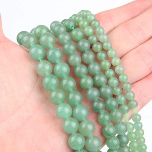 Natural Stone Green Aventurine Beads Round Loose Beads 6 8 10 Mm for Jewelry Making Necklace Fit DIY Bracelet 15'' Wholesale