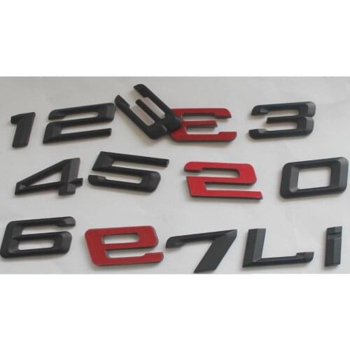 Black ABS Plastic Number Letters Word Trunk Badge Emblem Emblems Decal Sticker for BMW 1 2 3 4 5 6 7 Series X1 X3 X4 X5 X6 GT