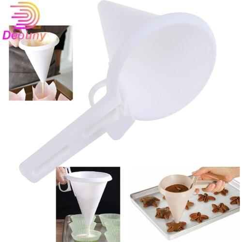 DEOUNY Practical Handheld Adjustable Component Funnel Butter Chocolate Pancake Batter Cake Cup Dispenser Easter Baking Supplies