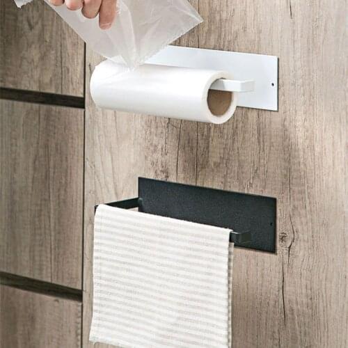 Towel Storage Tissue Wall Mount Kitchen Self Adhesive Paper Roll Holder Rack For Hook Bathroom Accessories Stand Dropshipping