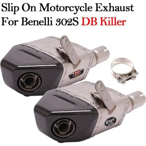 ISTUNT Slip On For Benelli 302S BN302S Motorcycle YOSHIMURA Exhaust Modified Box Carbon Fiber Escape Tube Muffler DB Killer Bike