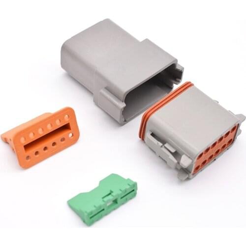JRready 100 Sets Deutsch Series DT Connector 12 Pin DT04-12P DT06-12S W12S W12P