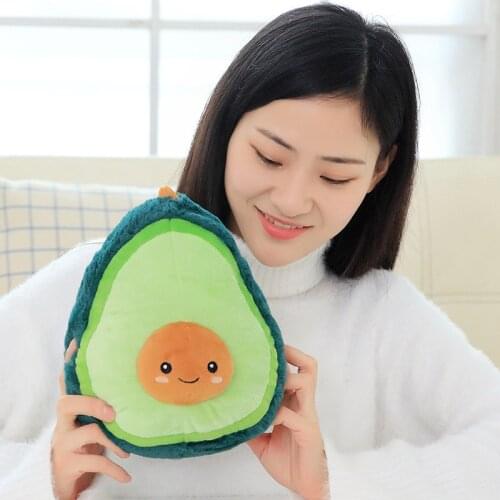 Kawaii Creative Smiling Avocado Soft Doll Stuffed Plush Toys Fruit Plant Cartoon Cushion Pillow Avocado For Children Kids Gift