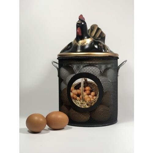 Go Import Chicken Figured Egg Basket Black