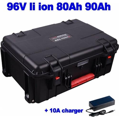 Li ion lithium ion 96v 80Ah 90Ah battery pack for solar power station RV EV racing motorcycle AGV UPs +10A charger