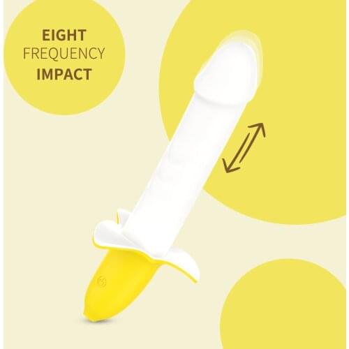 Powerful Banana Vibrator Pulse Retractable Dildo Vaginal Clitoral Stimulator Female Masturbation Tool Cute Woman Sex Product