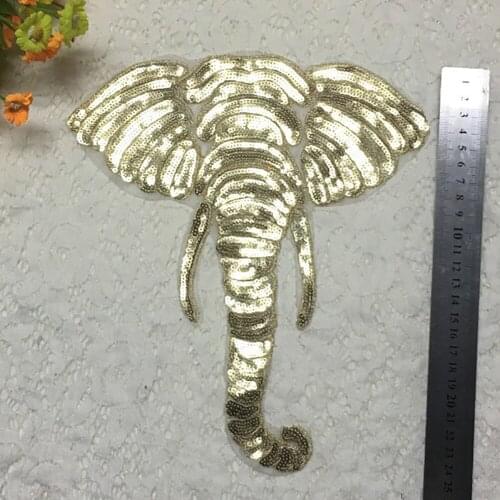 Cartoon Sequin Animal Elephant Embroidery Patch Cloth Clothing Patch DIY Accessories Stick On Cute Patches For Kids Decor