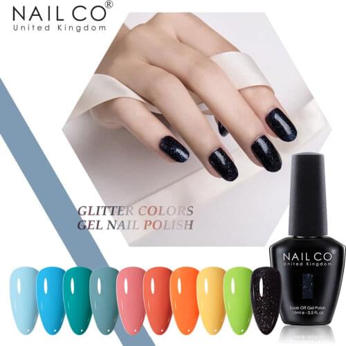 NAILCO Shining Glitter Color UV Gel Nail Polish Manicure LED Gel Varnish Soak Off Gel lak Nail Art Design gel lacquer Unghie Set