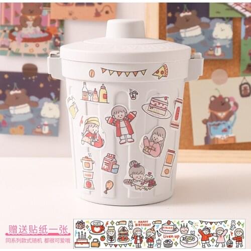 Ins Wind Desktop Small Trash Can Tube Bedroom Creative Girl Heart Home Cute With Lid Net Red Mini Storage Box