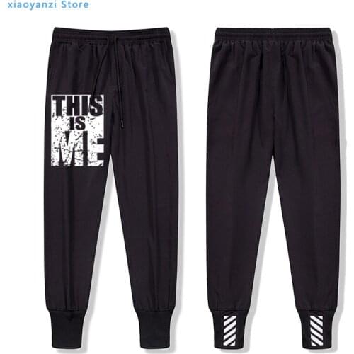 2021 new Brand Clothing Men Pants Swag Men sweatpants this is me Print Men Jogger Sports Homme Fitness Camiseta Hip Hop Trousers