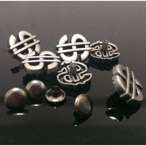 New Coming 50PCS 13X15MM Antique Silver US Dollar StudS Rivet Punk Dollar Spike Shoes Belt Bag Accessories Leather Craft