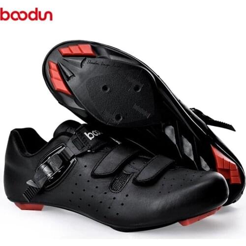 New style black white Men Women Genuine Leather Cycling Shoes BreathableAnti-skid Nylon Sole Road Mountain Bike Shoesblack
