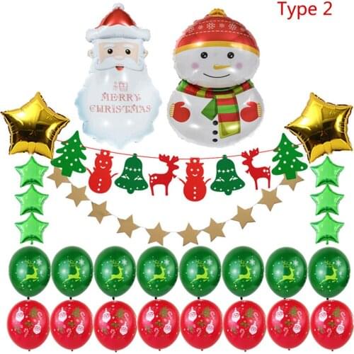Christmas Balloons Party Flag Santa Claus Decorations For Home Christmas Santa Claus Tree Print Christmas Decoration Balloon