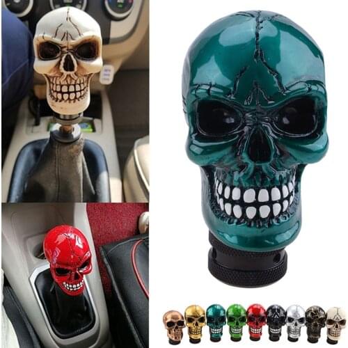 Universal Manual Gear Shift Knob Shifter Lever Knob Alien Skull Head Gear Knob Pomo Marchas Car Accessories