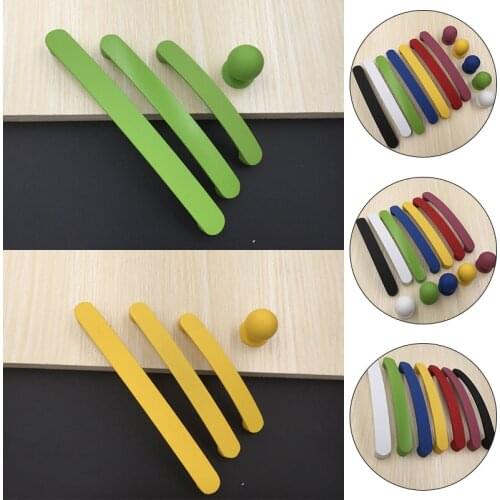 Modern Multicolor Solid Aluminum Alloy Handles for Cabinets and Drawers Kitchen Cupboard Door Pulls Knobs Furniture Hardware