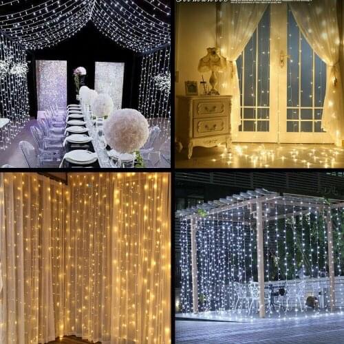 3x3M/3Mx2M/3x1M LED String Light Window Curtain Fairy Lights Party Wedding Decoration Lamps Solar / USB / Battery Powered Light