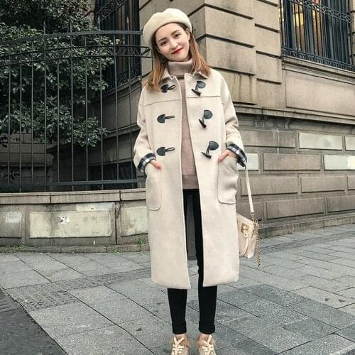 High quality woolen cashmere outwear coat cardigan women full sleeve solid square collar thick wide waist coat women AA3265 F