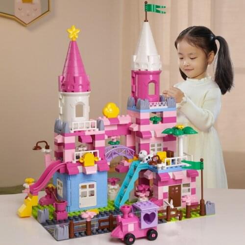 Princess Castle Friends City House Fantasy Garden Villa Model Building Blocks Sets DIY Creator Bricks Educational Toys for Girls