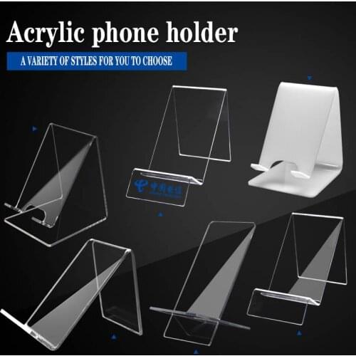 10 PCS Clear Acrylic Phone Mount Holder Mini Portable Display Stand Rack Stand for Cell Phone Display Lazy Desktop Display Stand