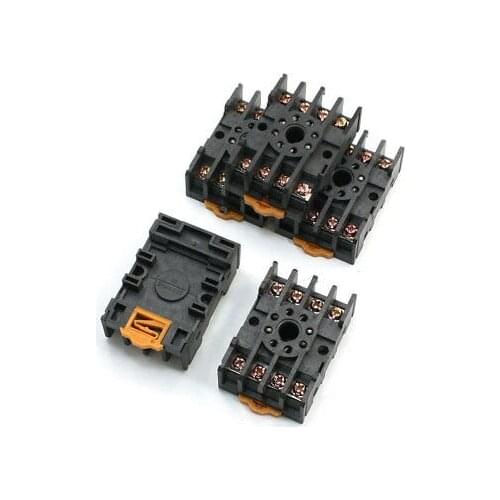 10A 250VAC MK2 Series Relay 8-Pin 35mm Din Rail Socket Holder PF-085A 5 Pcs