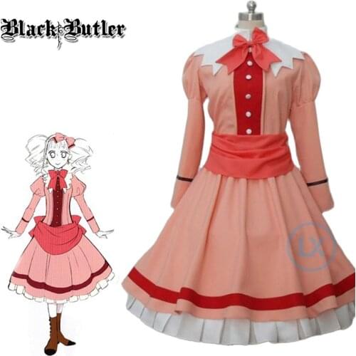 Anime Elizabeth Midford Dress Cosplay Black Butler 2 Elizabeth Midford Liz Pink Dress Cosplay Costume Custom Made