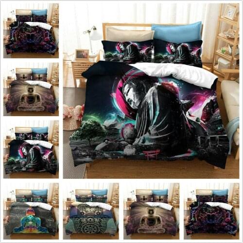 Buddha Home Textile Pillow Case 3D Bed Linen Duvet Covers Comforter Bedding Sets Bed Set Home Decor Bedding