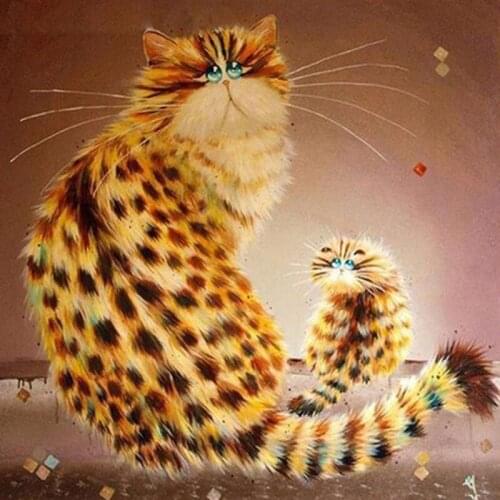 Diy Diamond Painting Cat Broderie Diamond Cartoon Diamond Cross Stitch Round Picture Of Resin Modern Home Decor painting