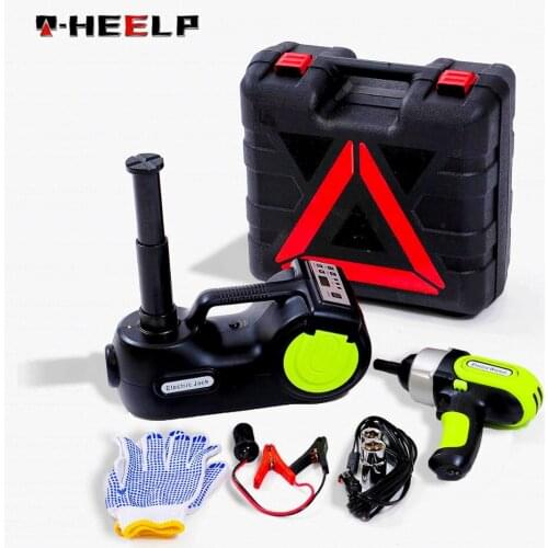 E-HEELP 3 in 1 Car Electric Hydraulic Jack with Inflator Pump LED Electric Impact Wrench Multifunctional Digital Jack A03