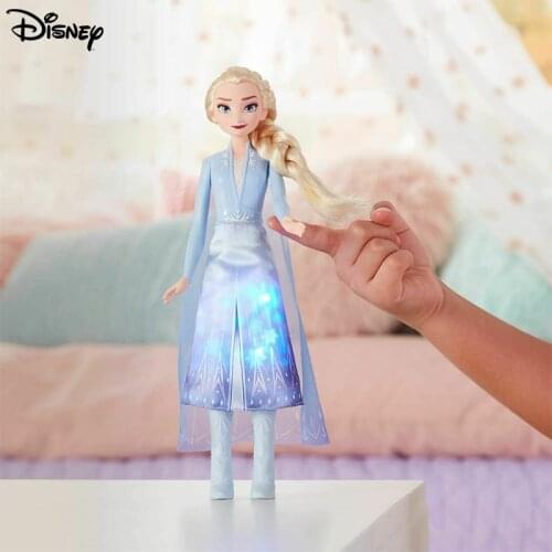 Disney Frozen 2 Magical Swirling Adventure Light Up Elsa Anna Doll Original Character Action Figure Collectible Model Toys E6952
