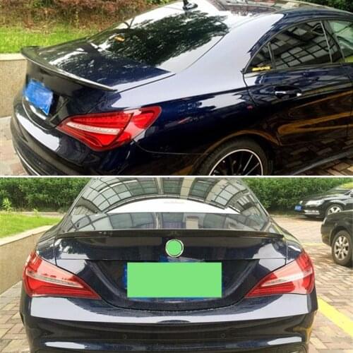 Use For Benz CLA Class W117 Spoiler 2013--2019 Year Glossy Real Carbon Fiber Rear Wing AMG Style Sport Accessories Glossy Black