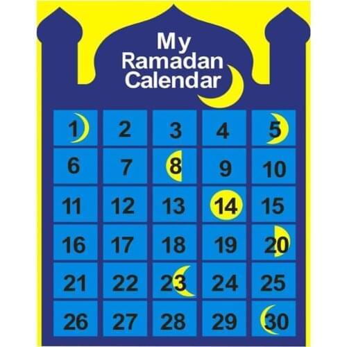 2021 Calendar Ramadan Decorations paper 30days Advent calendar Ramadan kareem Mubarak hanging Countdown Calendar Muslim decor