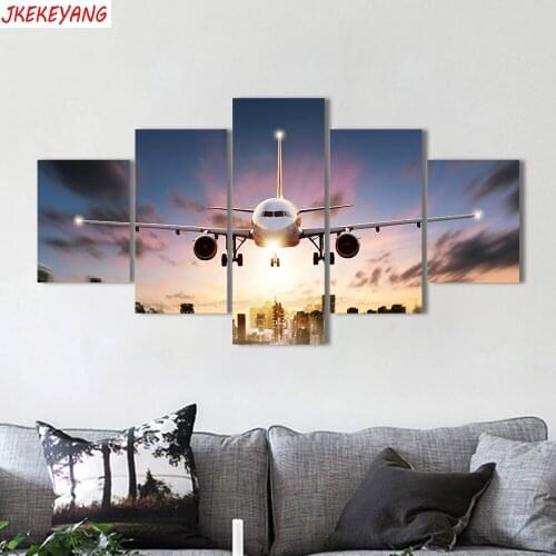 Full Square/Round Drill 5D DIY diamond painting 5pc airplane Pictures mosaic Diamond Embroidery J2661