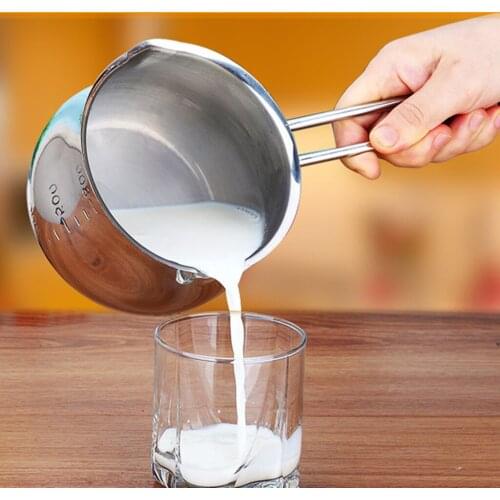 Stainless Steel Milk Pot Butter Warmer Pan Small Saucepan with Pour Spouts