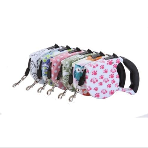 Fashion Printed Retractable Dog Leash Various Colors Nylon Dog Walking Lesah Leads Auto Traction Dog Leash Rope