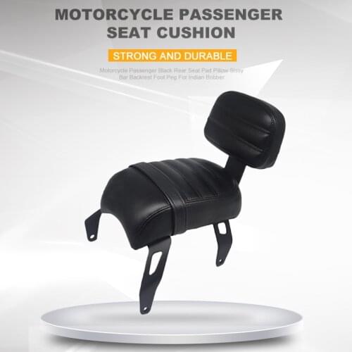 Motorcycle Passenger Black Rear Seat Pad Pillow Sissy Bar Backrest Foot Peg For Indian Bobber