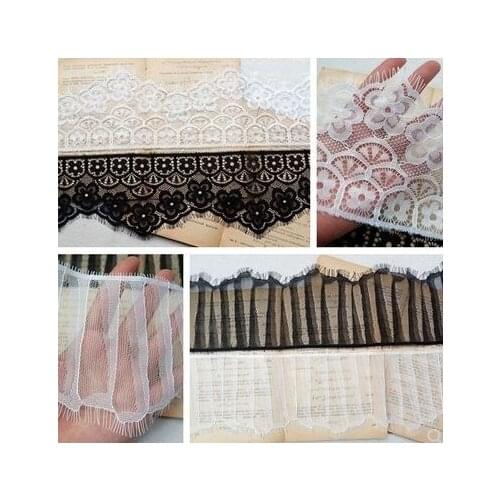 Soft Skin-friendly Single-sided Eyelash Lace Dress Skirt Long Stitching Wedding Dress Beihai Yarn Accessories