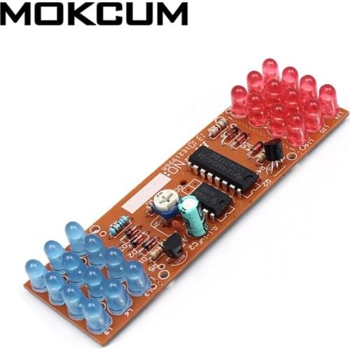 Red Blue Double Color Flashing Lights DIY Kit Strobe NE555 + CD4017 Electronic Practice Learning Kits Suite Parts Gift