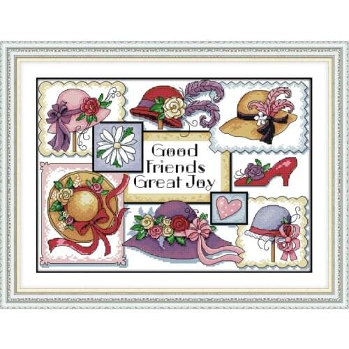 Joy Sunday Good Friends Great Joy Counted Cross Stitch11&14CT DIY Embroidery Kits Needlework Sets for Home Decor Handmade Gift