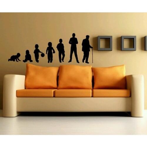 Wall Vinyl Sticker Decals Mural Art Decor Design Evolution Of Baby Man Whole Life Wall Decals Home Deocr Mural Wallpaper D348