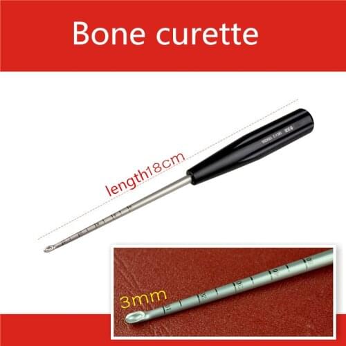 Orthopedic instrument medical bone curette hand foot surgery small digging Scraping spoon straight curved elbow head scraper