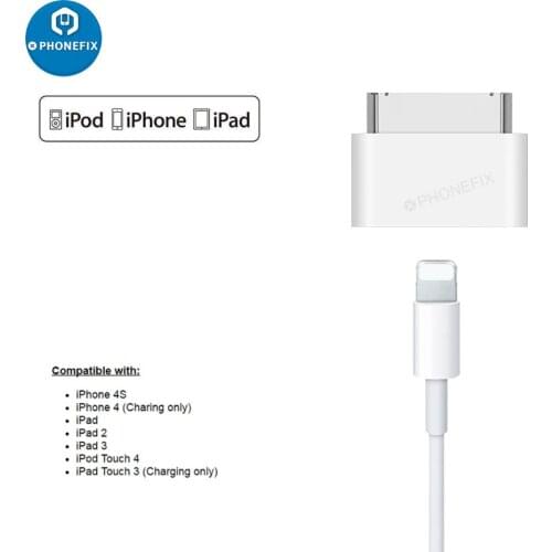 8pin Female To 30pin Male Adapter Converter For iPhone 4 4S & iPad 2 3 Touch 3 4 for Older 30pin IOS Devices