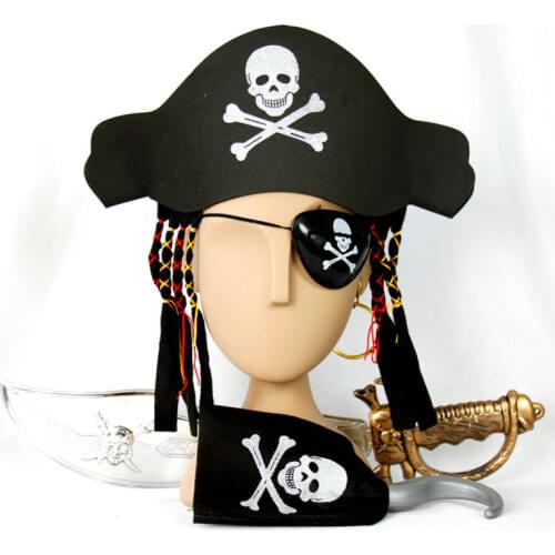 Plastic suit Halloween Suit Children Role For Cosplay Party Dress Up Pirates Of The Caribbean Knife Cap Movie & Tv Toy